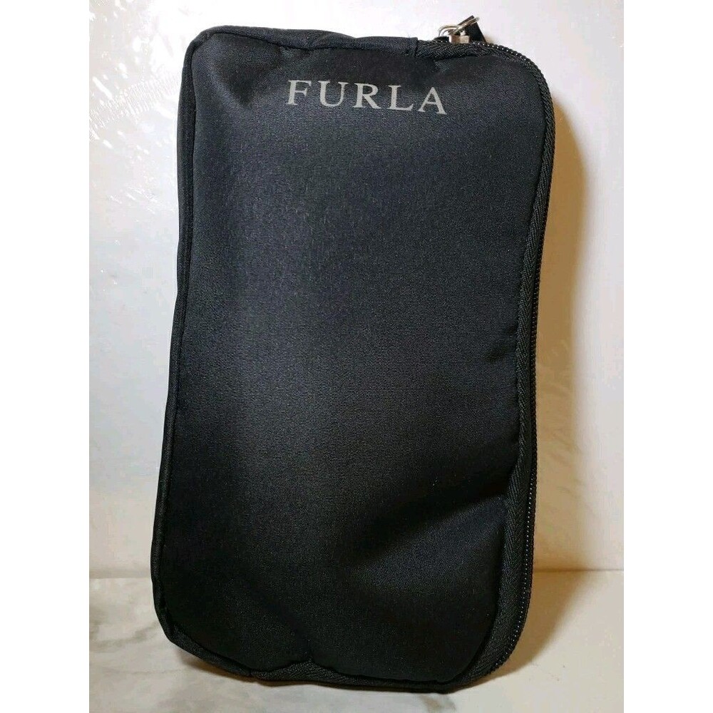 Furla for Turkish Airlines Black Pouch Travel Cosmetic Case Zip Around